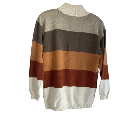 VTG NWT Santoria Womens Sweater Sz M Muted Fall Colors Textured Autumn Mock Neck - Picture 4 of 7